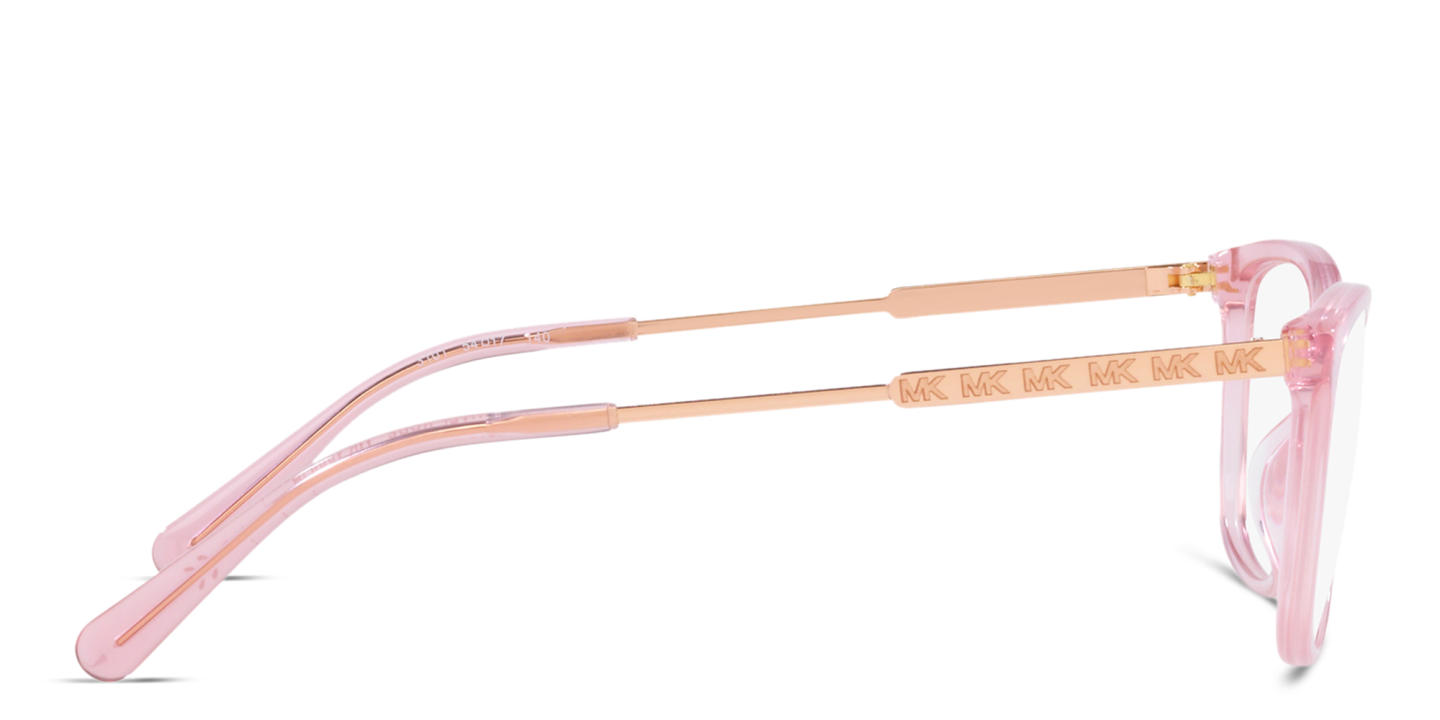 Shop Michael Kors Rectangle Eyeglasses in Rose Gold online.