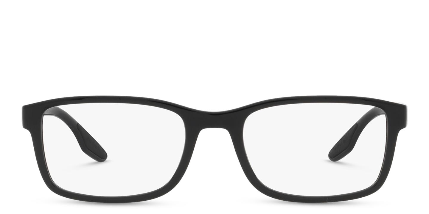Prada Linea Rossa Wide Rectangle Eyeglasses in Black – Product Photo 0
