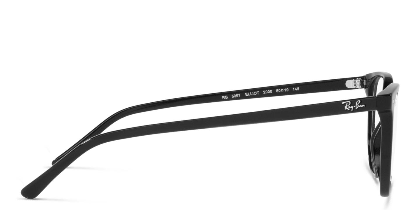 Shop Ray-Ban Elliot Optics Unisex Irregular Eyeglasses in Shiny Black online.