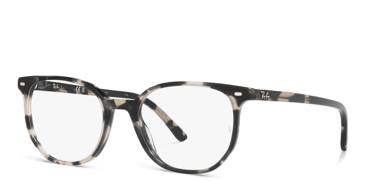 Shop Ray-Ban Elliot Unisex Irregular Eyeglasses in Grey Havana online.