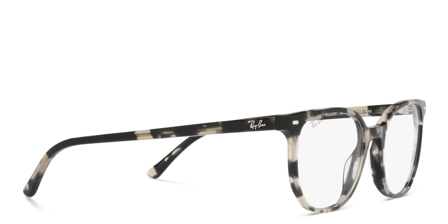 Shop Ray-Ban Elliot Unisex Irregular Eyeglasses in Grey Havana online.