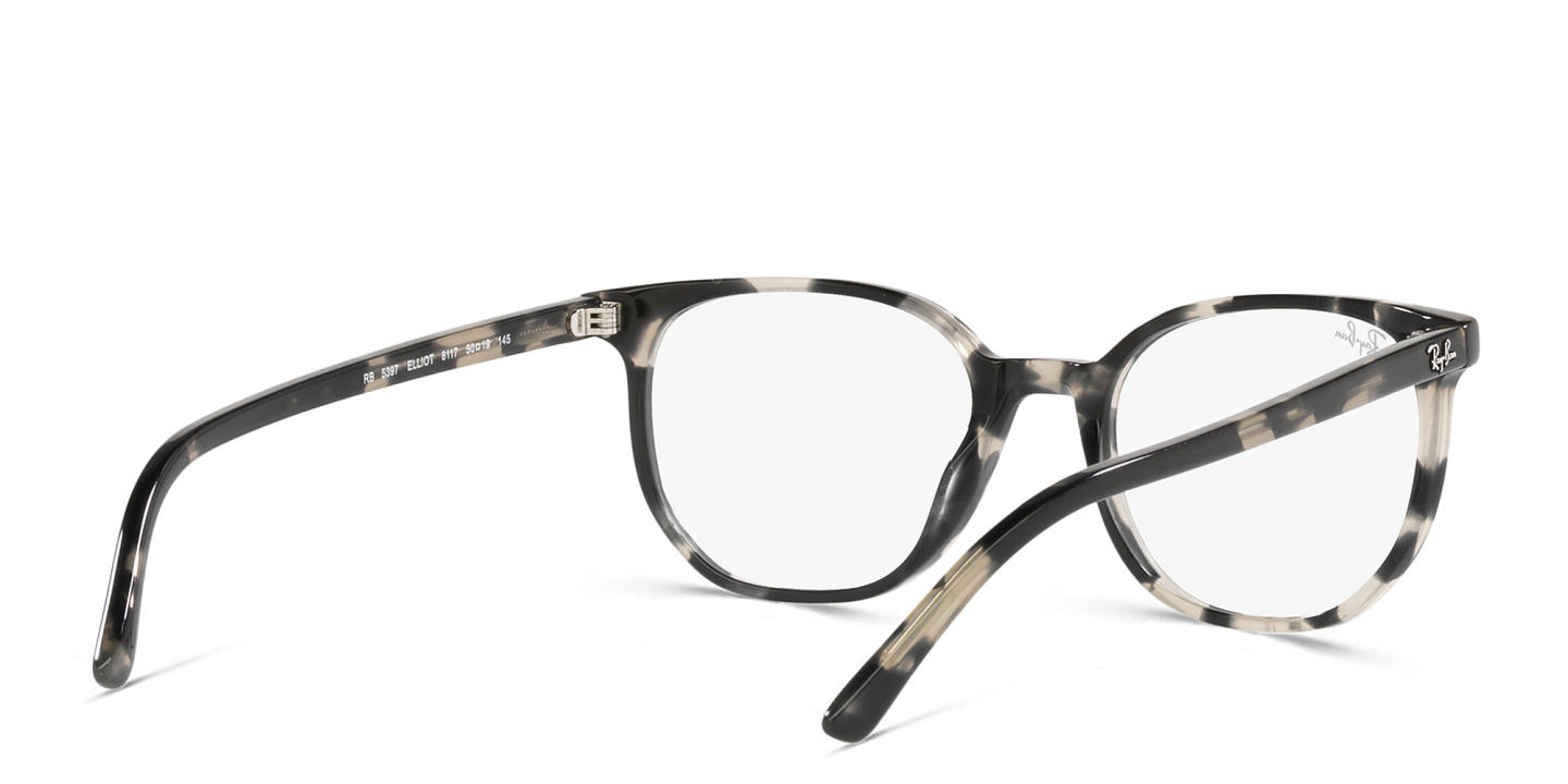 Shop Ray-Ban Elliot Unisex Irregular Eyeglasses in Grey Havana online.