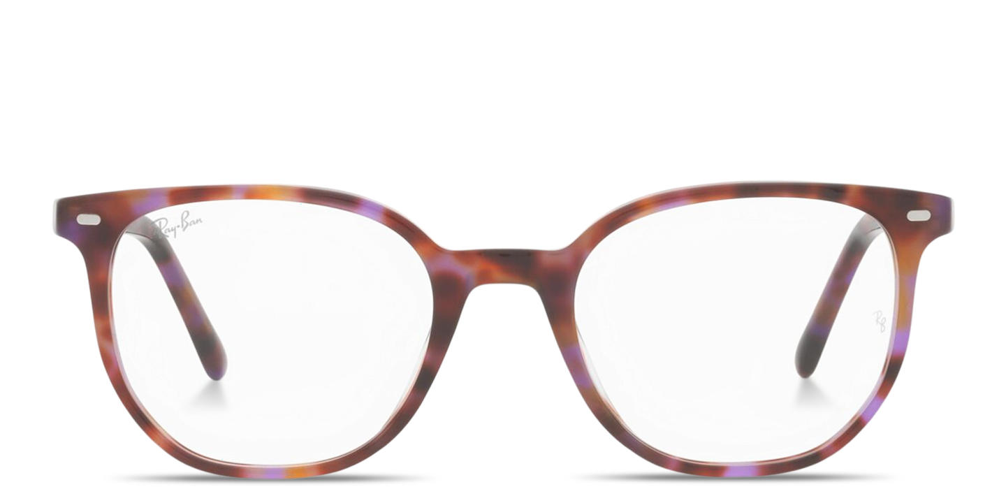 Shop Ray-Ban Elliot Optics Unisex Irregular Eyeglasses in Brown Havana online.