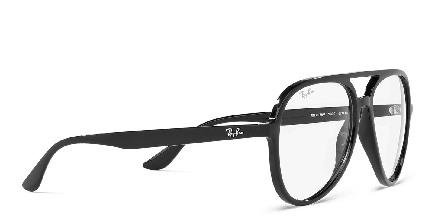 Shop Ray-Ban Unisex Wide Aviator Eyeglasses in Black online.