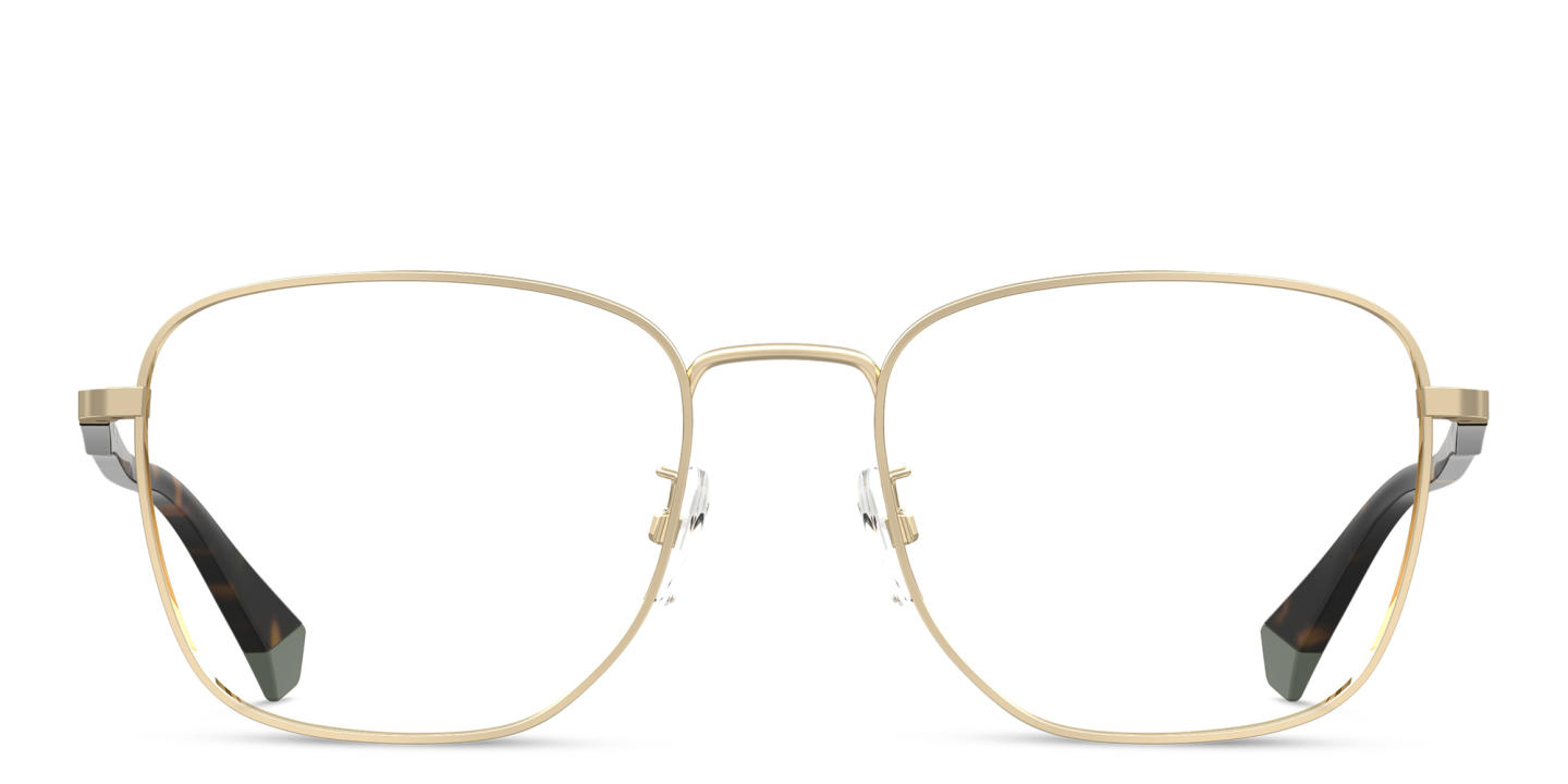 Polaroid Wide Square Eyeglasses in Gold – Product Photo 0