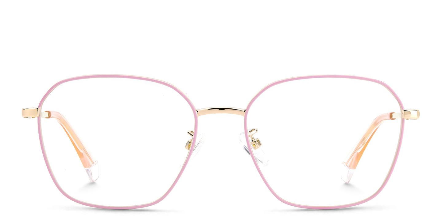 نظارات طبية بإطار غير منتظم من بولارويد بلون وردي ذهبي - صورة المنتج 0