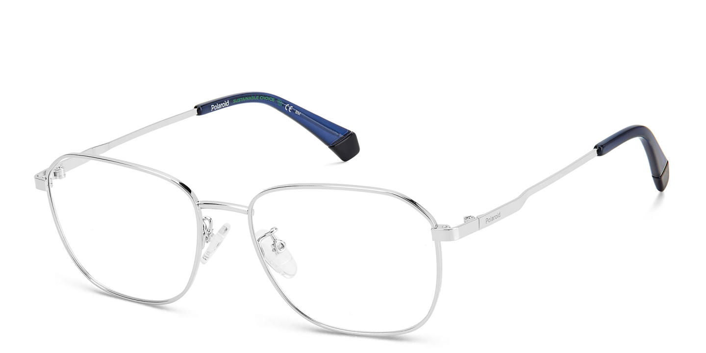 Polaroid Rectangle Eyeglasses in Silver – Product Photo 1