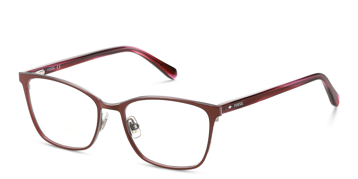 Fossil Rectangle Eyeglasses in Red – Product Photo 1