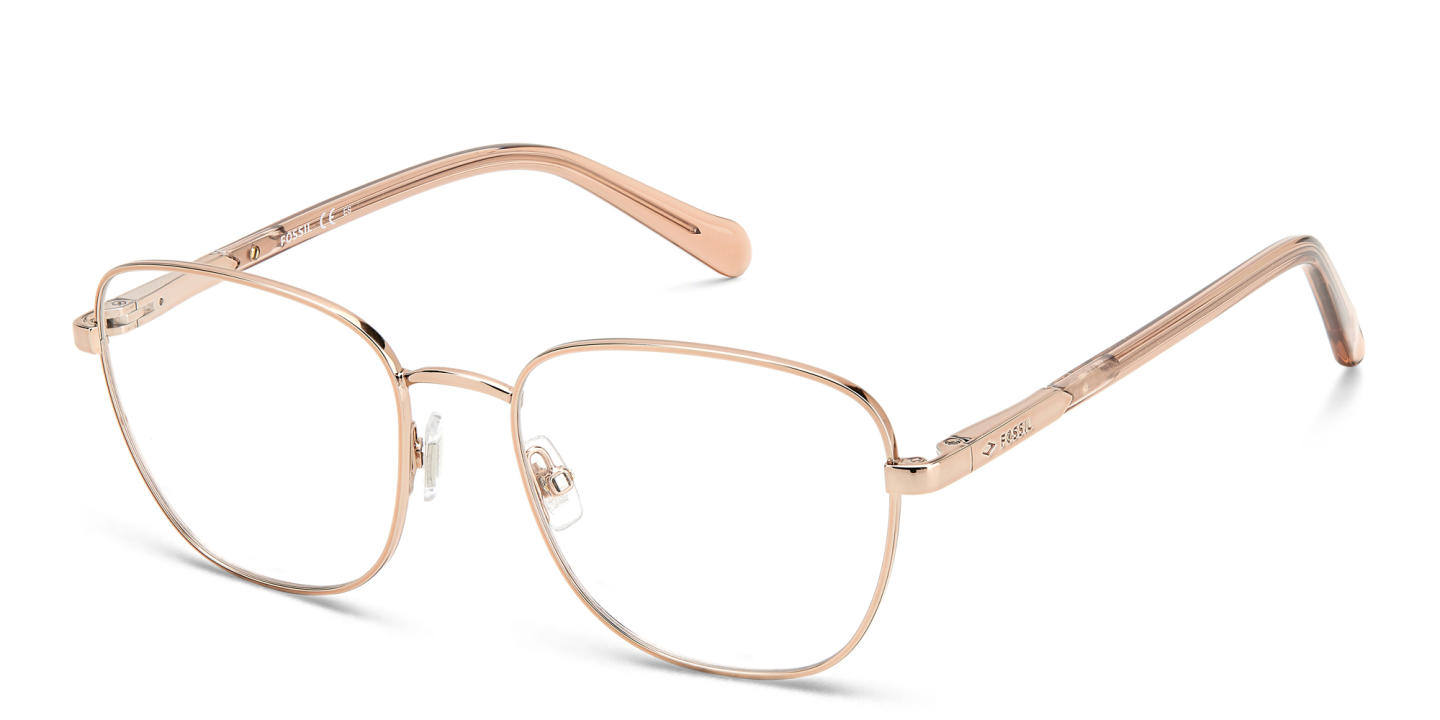 Fossil Square Eyeglasses in Rose Gold – Product Photo 1