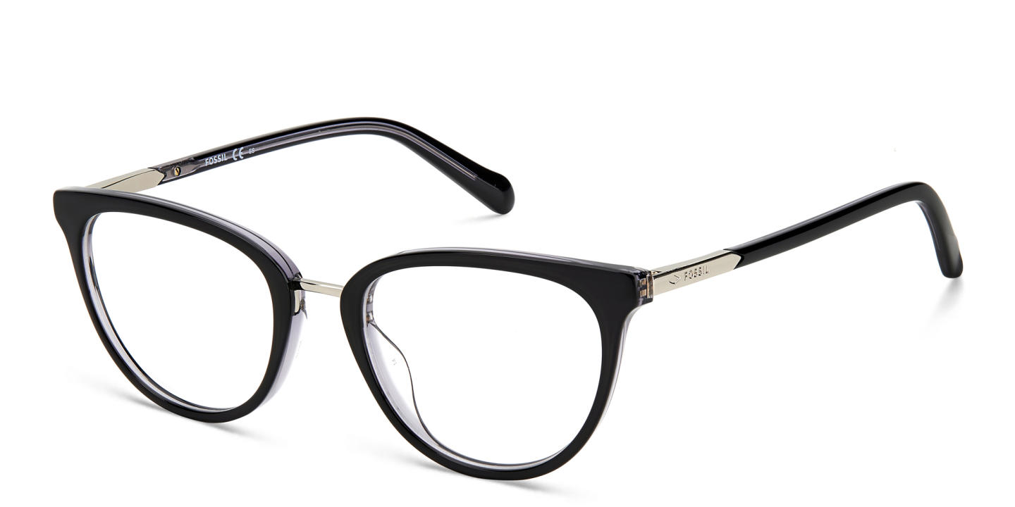 Shop Fossil Round Eyeglasses in Black online.