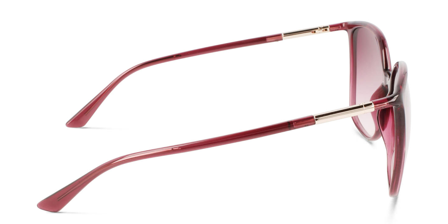 Shop Calvin Klein Oversized Rectangle Sunglasses in Red online.