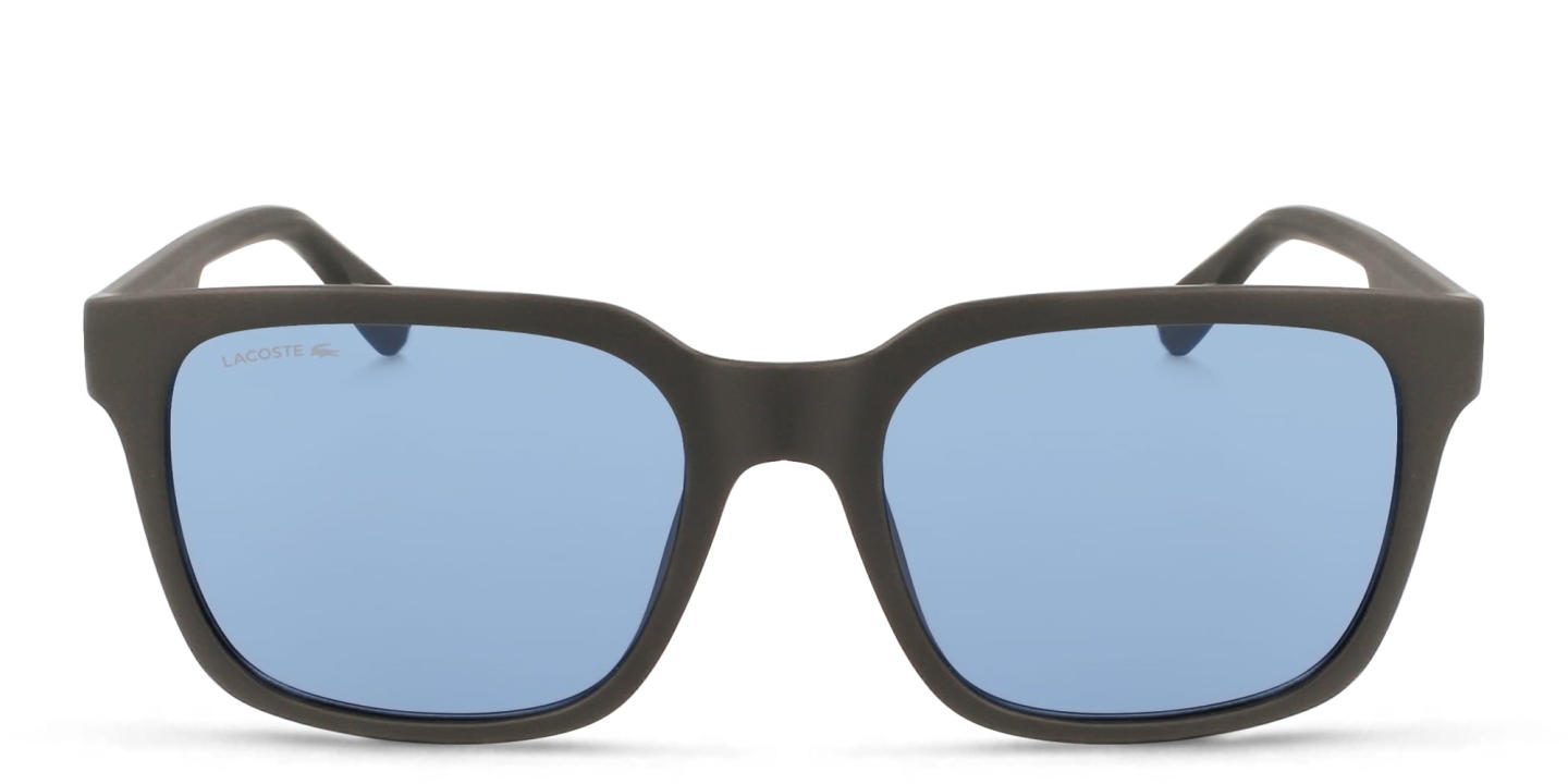 Shop Lacoste Rectangle Sunglasses in Black online.
