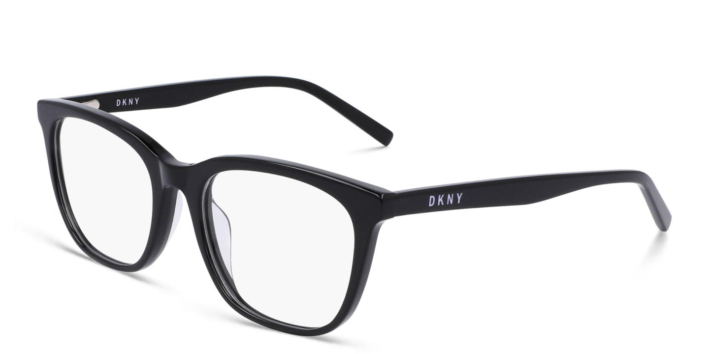Shop DKNY Rectangle Eyeglasses in Black online.