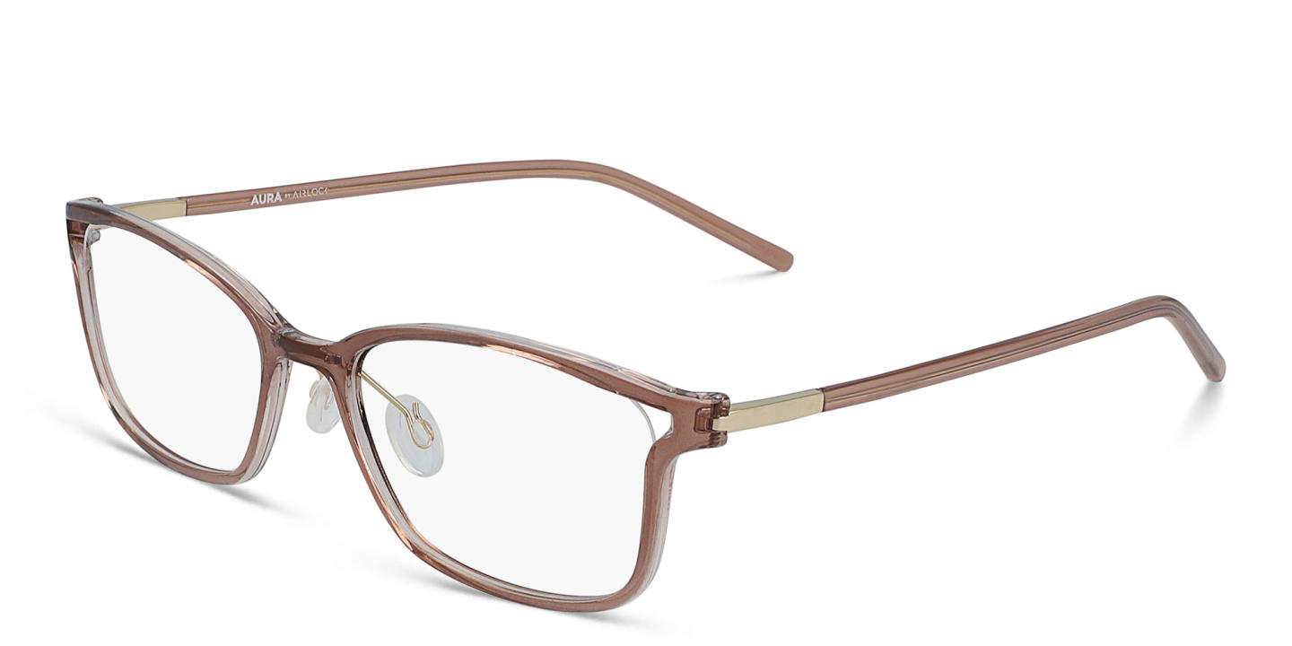 Shop Pure Rectangle Eyeglasses in Brown online.