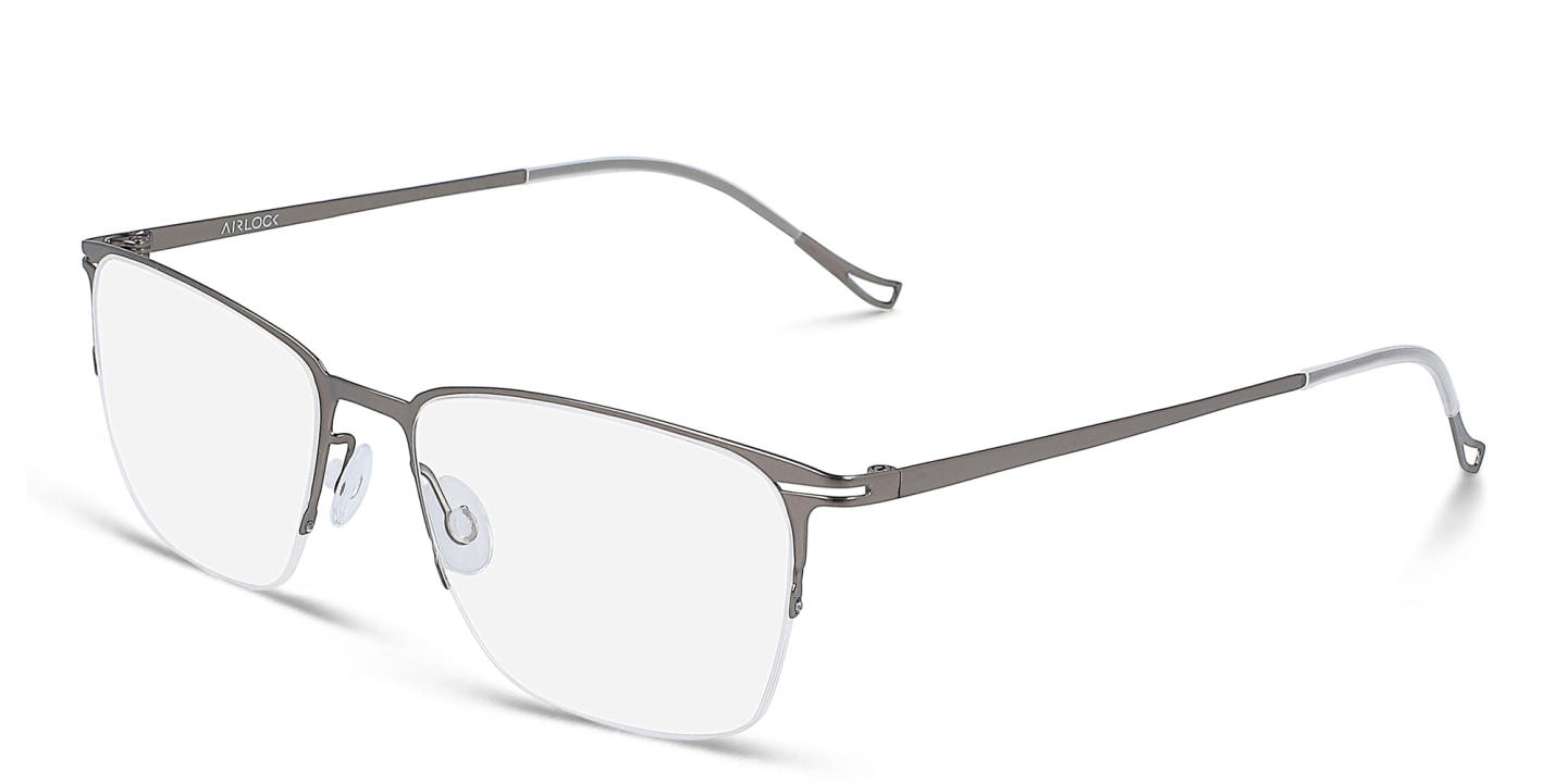 Pure Rectangle Eyeglasses in Silver – Product Photo 1
