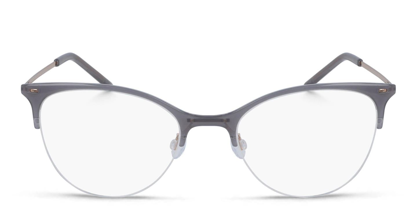 Shop Pure Half-Rim Cat-Eye Eyeglasses in Grey online.