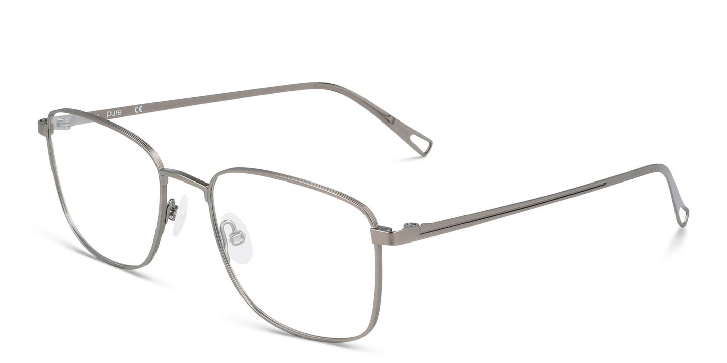 Shop Pure Rectangle Eyeglasses in Silver online.