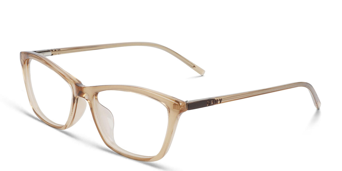 DKNY Cat-Eye Eyeglasses in Transparent Brown – Product Photo 1