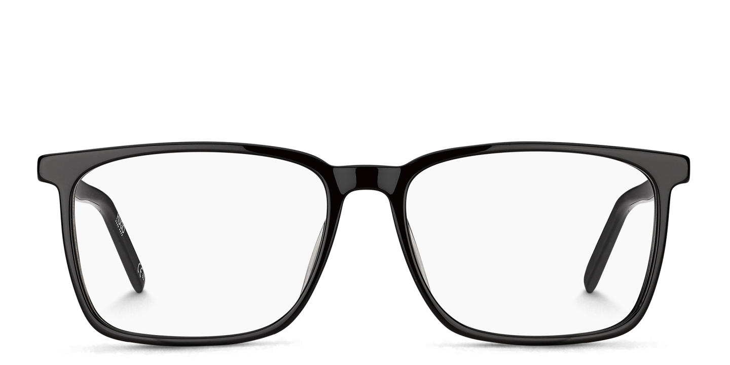 Hugo Boss Wide Square Eyeglasses in Black – Product Photo 0