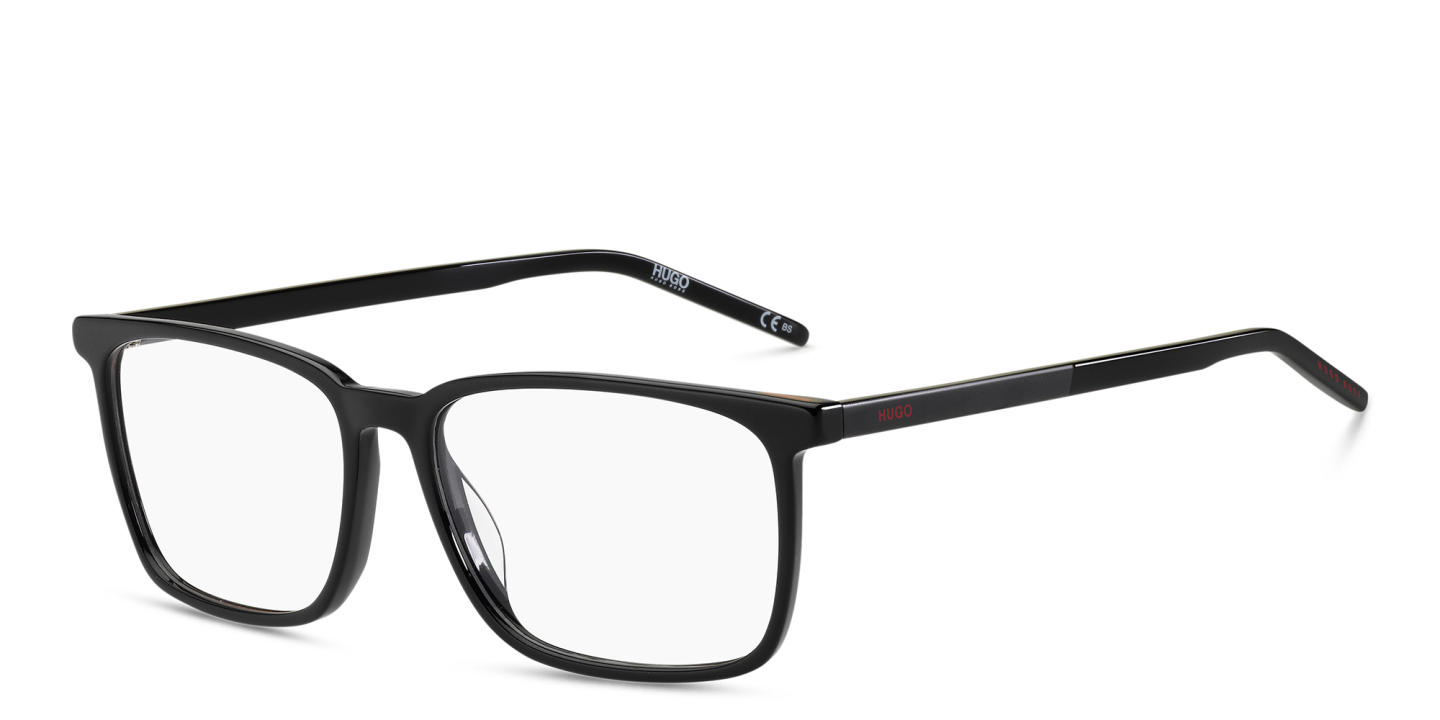 Hugo Boss Wide Square Eyeglasses in Black – Product Photo 1