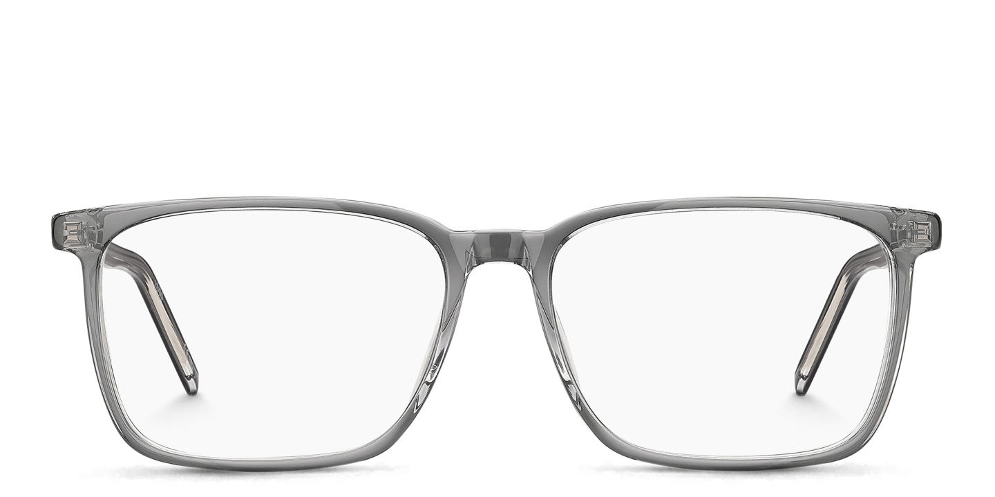 Hugo Boss Wide Square Eyeglasses in Grey – Product Photo 0