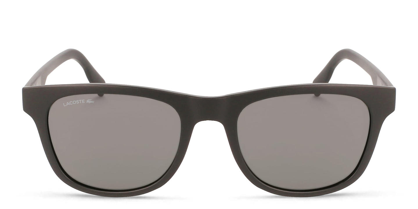 Shop Lacoste Rectangle Sunglasses in Black online.