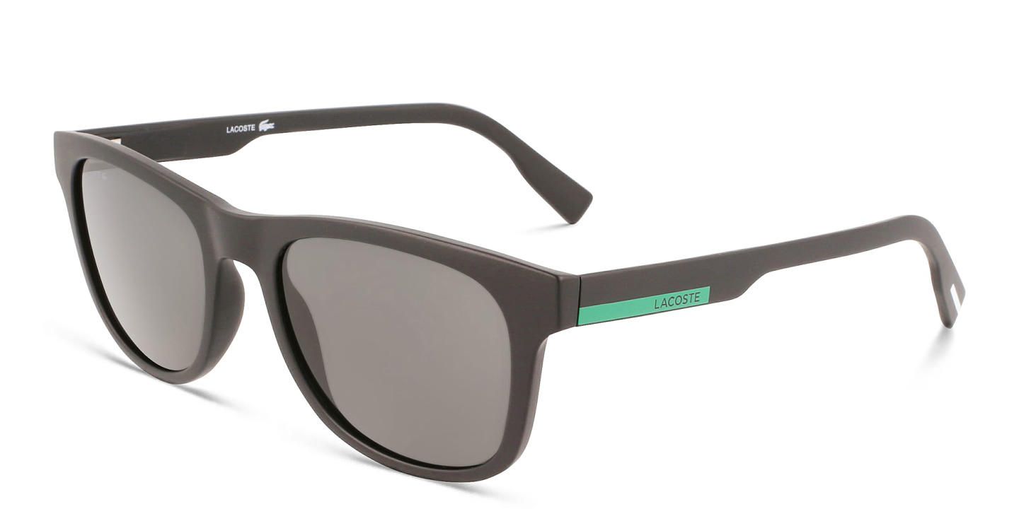 Shop Lacoste Rectangle Sunglasses in Black online.