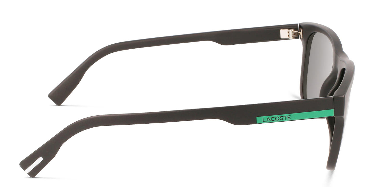 Shop Lacoste Rectangle Sunglasses in Black online.