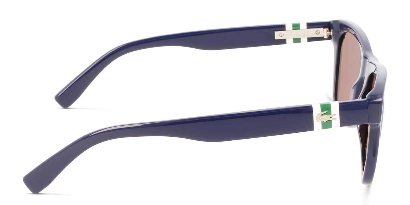 Shop Lacoste Rectangle Sunglasses in Blue online.