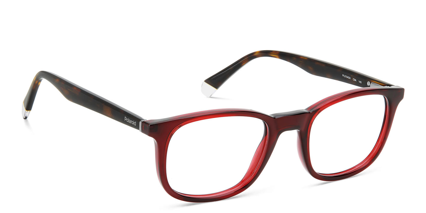 Polaroid Square Eyeglasses in Red – Product Photo 2