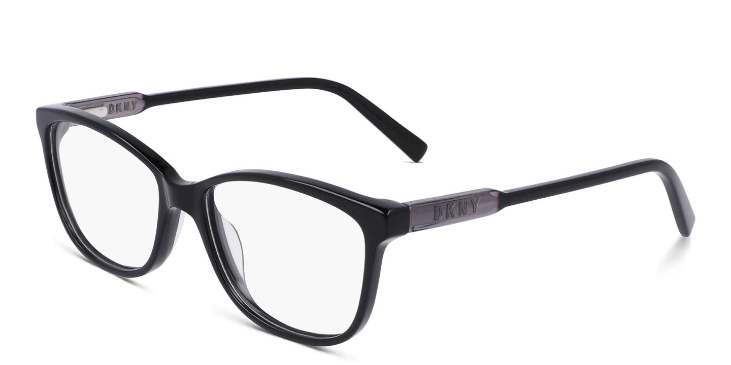 Shop DKNY Rectangle Eyeglasses in Black online.