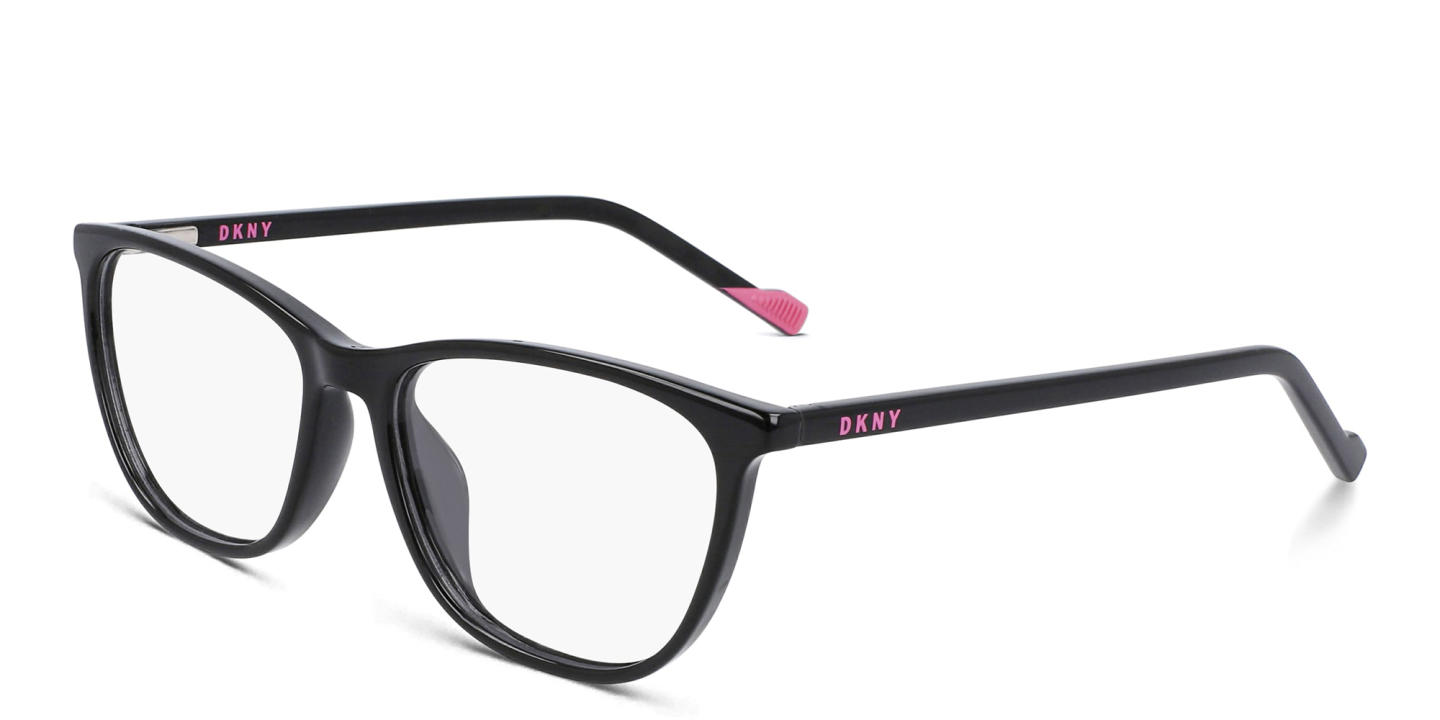 Shop DKNY Square Eyeglasses in Black online.