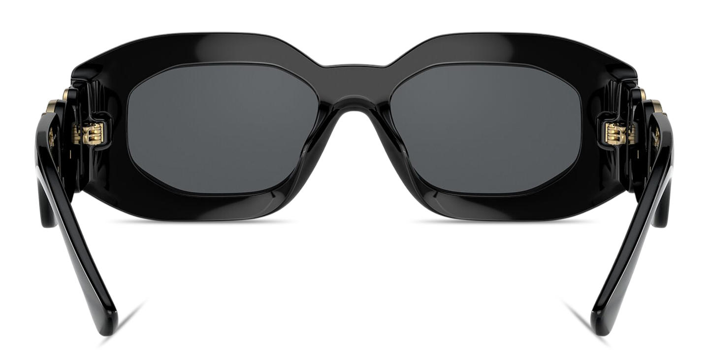 Shop VERSACE Maxi Medusa Biggie Irregular Sunglasses in Black online.