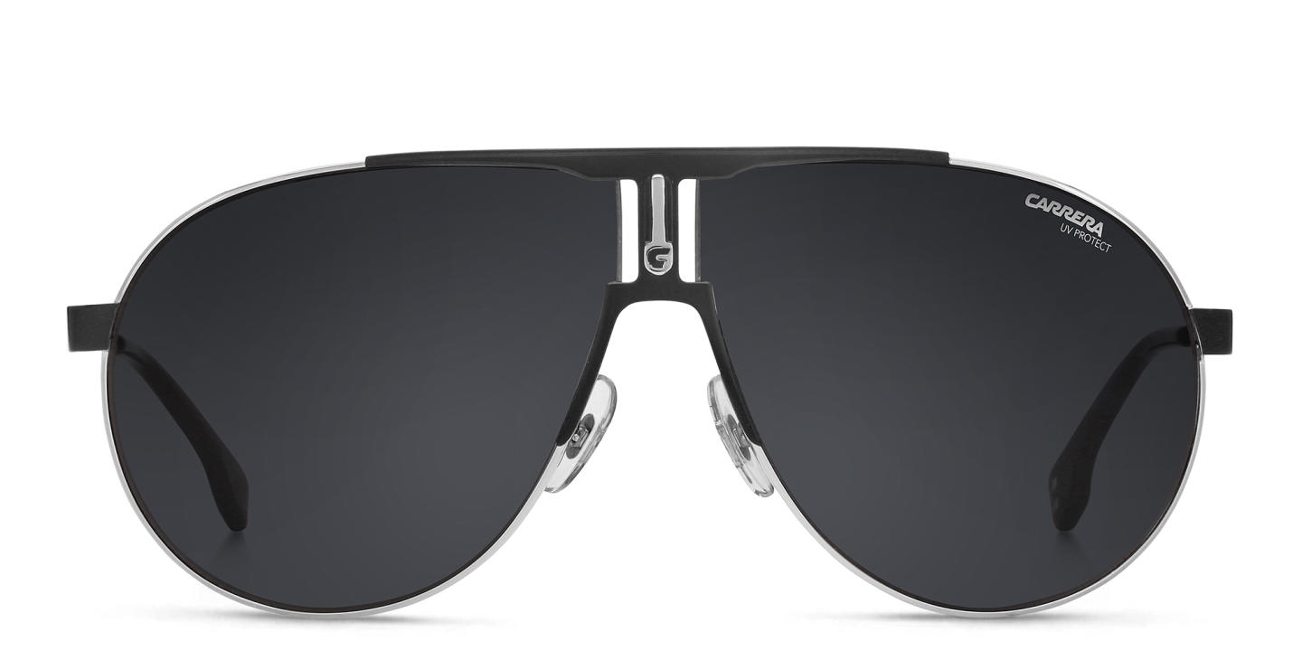 Carrera Unisex Wide Aviator Sunglasses in Silver – Product Photo 0