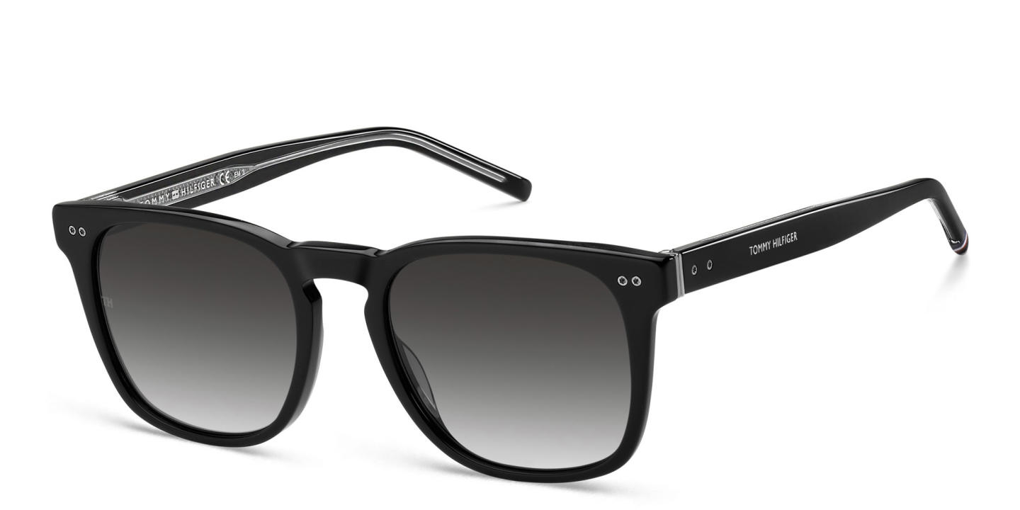 Shop Tommy Hilfiger Square Sunglasses in Black online.