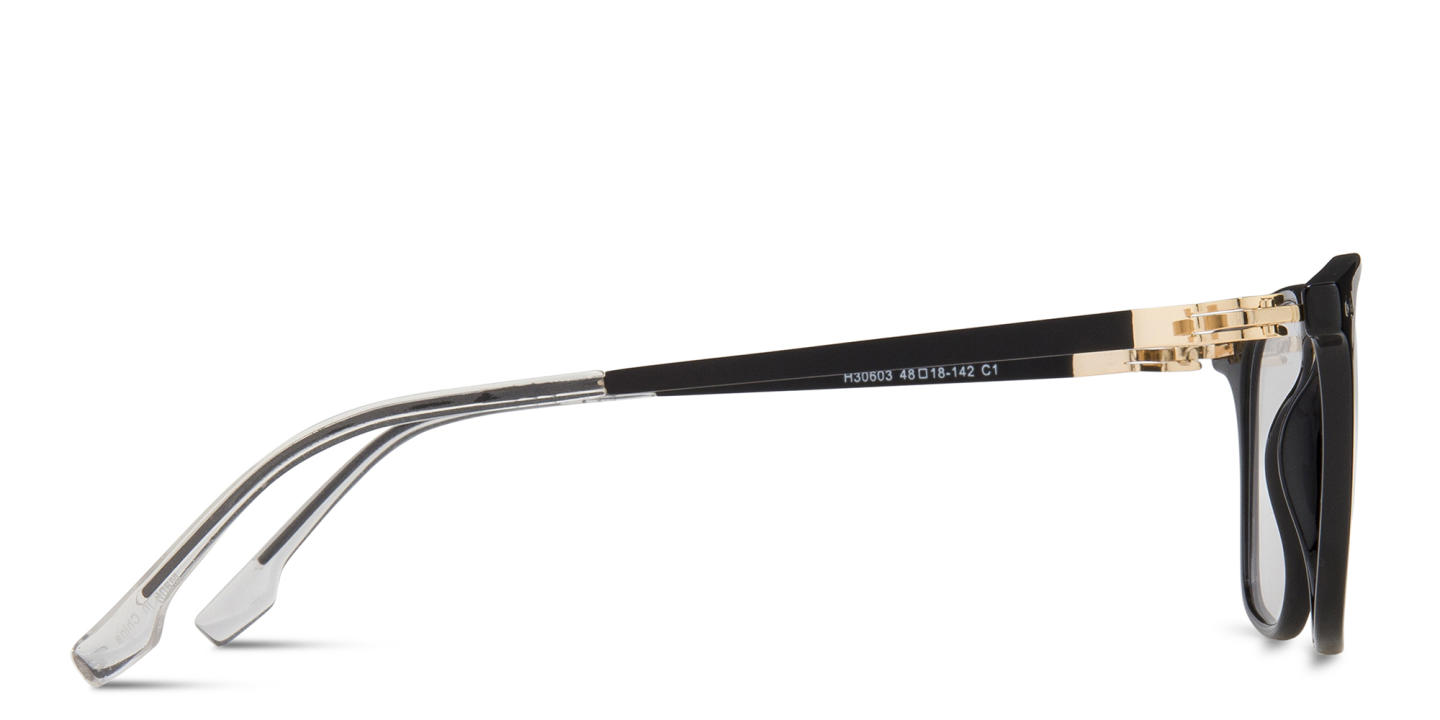 Sojo Unisex Square Eyeglasses in Black – Product Photo 3