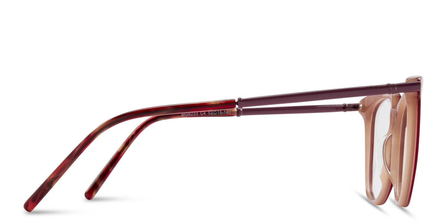 Sojo Round Eyeglasses in Red – Product Photo 3