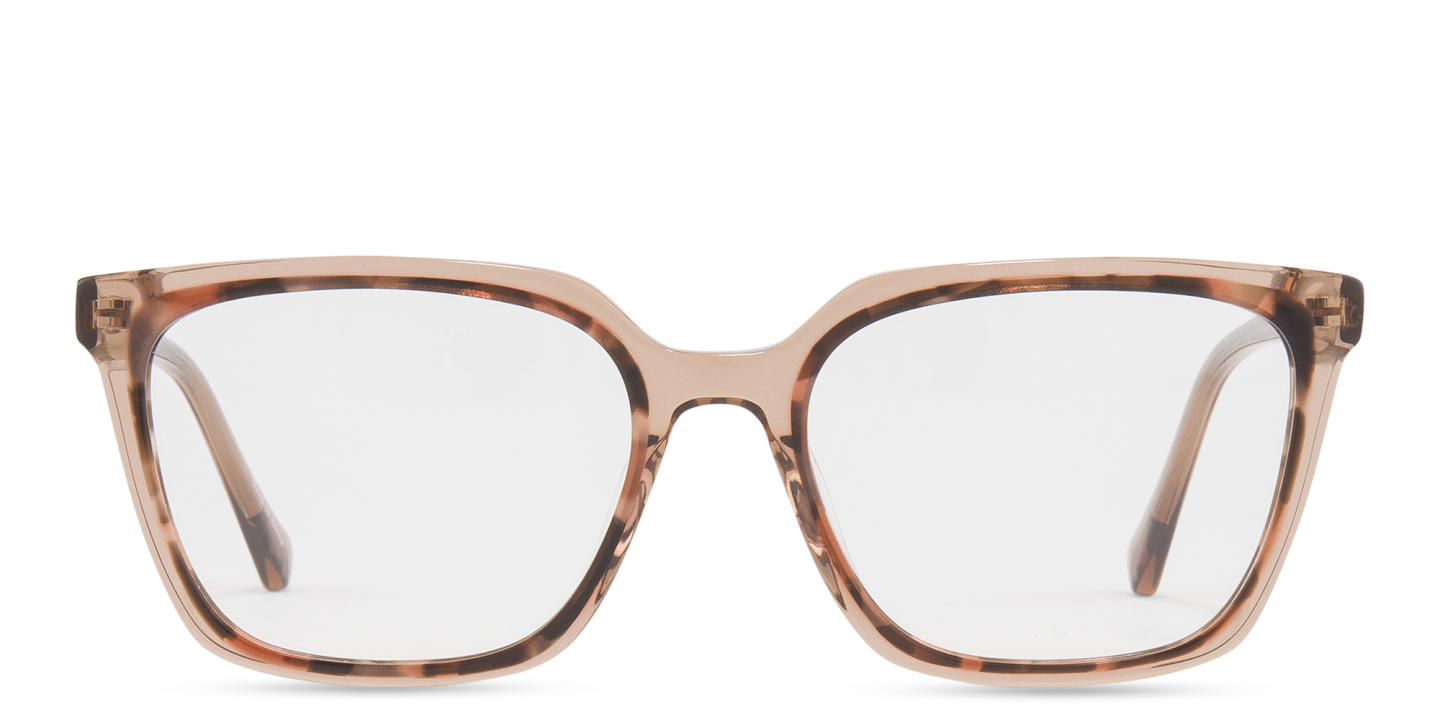 Sojo Square Eyeglasses in Transparent Brown – Product Photo 0