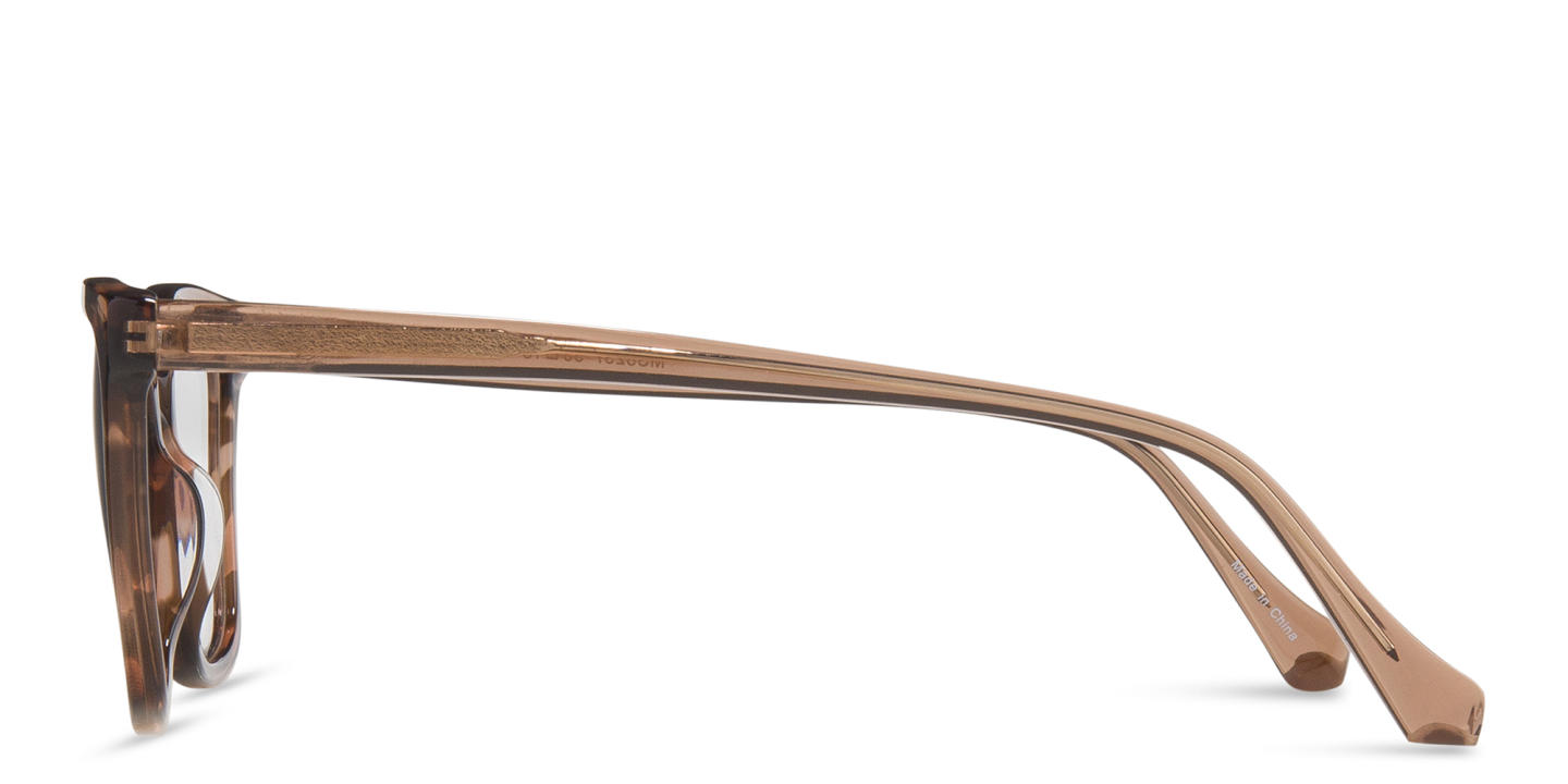 Sojo Square Eyeglasses in Transparent Brown – Product Photo 2