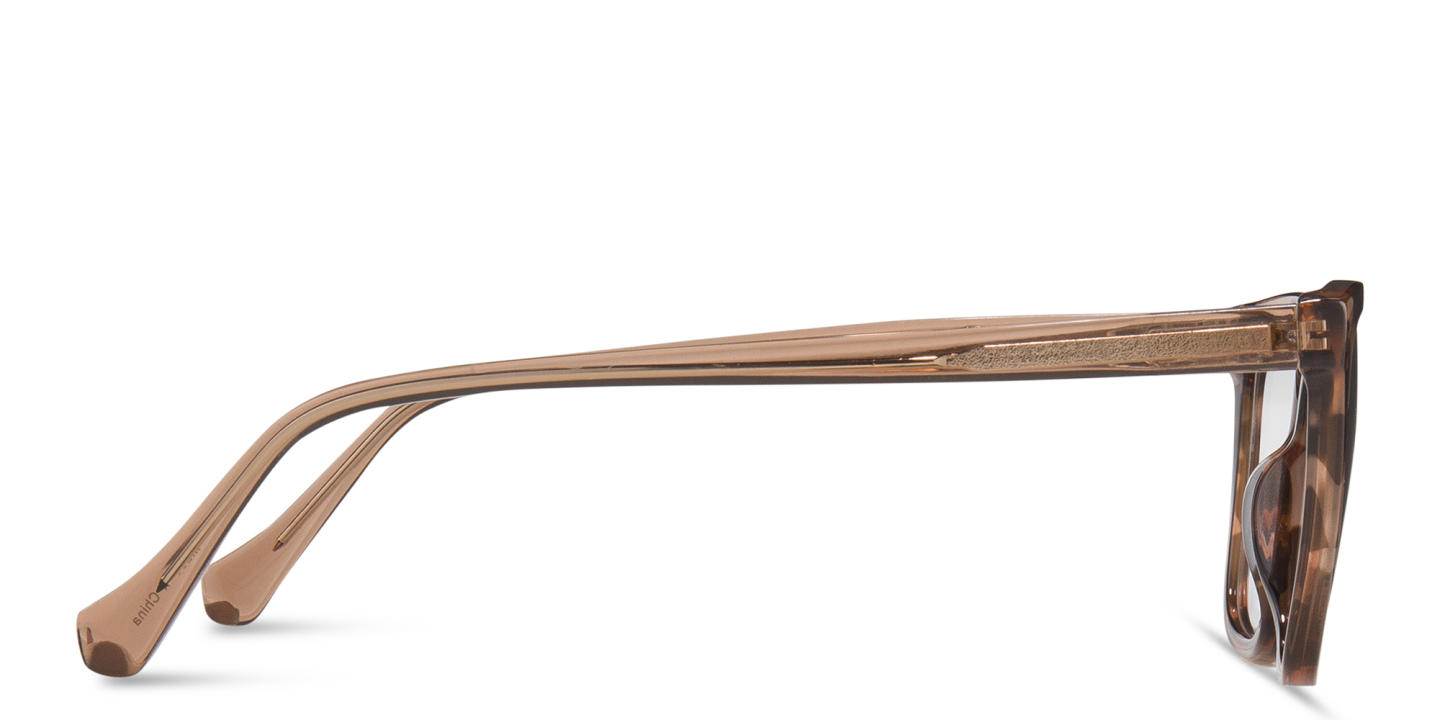 Sojo Square Eyeglasses in Transparent Brown – Product Photo 3