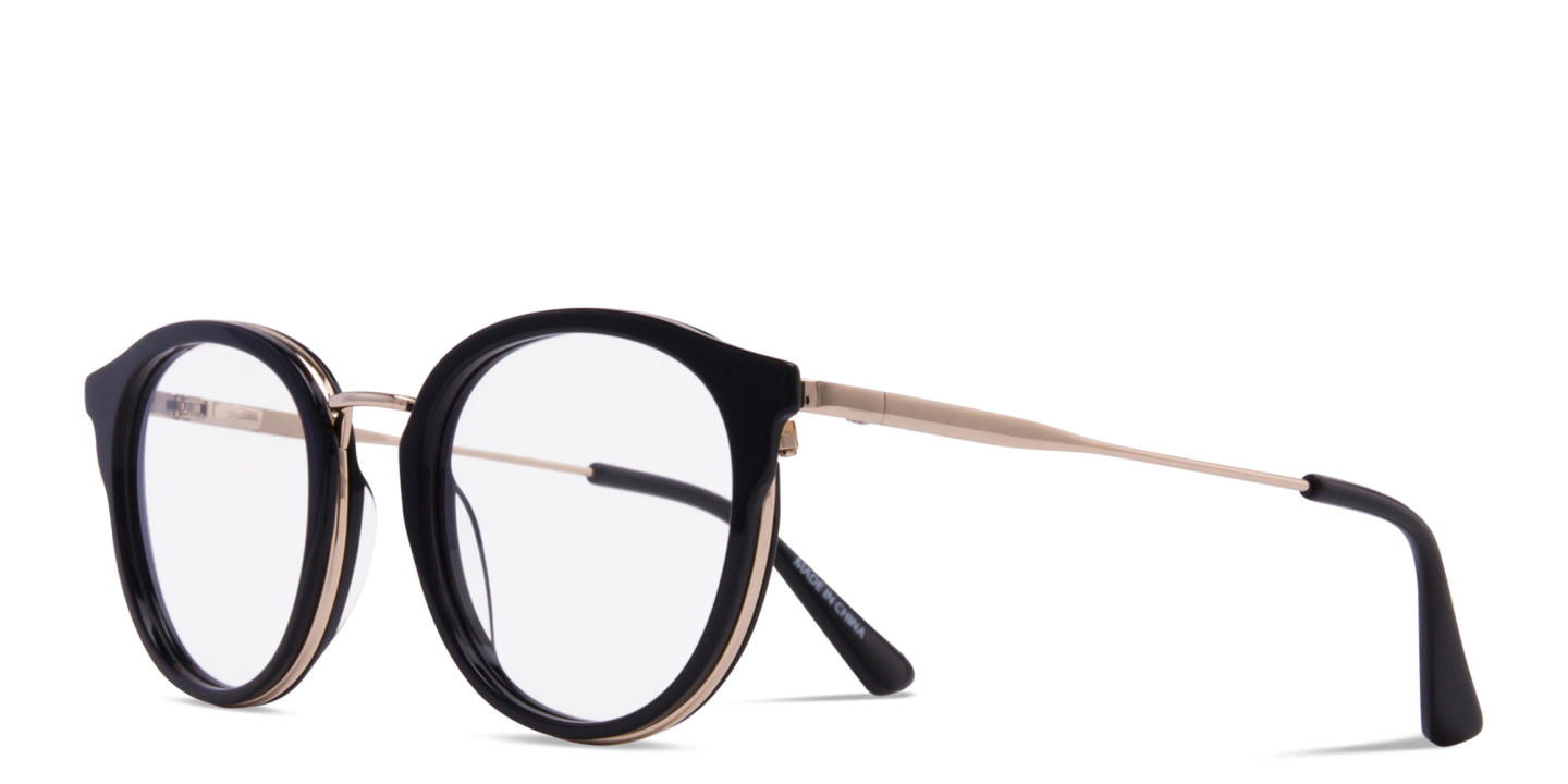 Zhantai Unisex Round Eyeglasses in Black – Product Photo 1