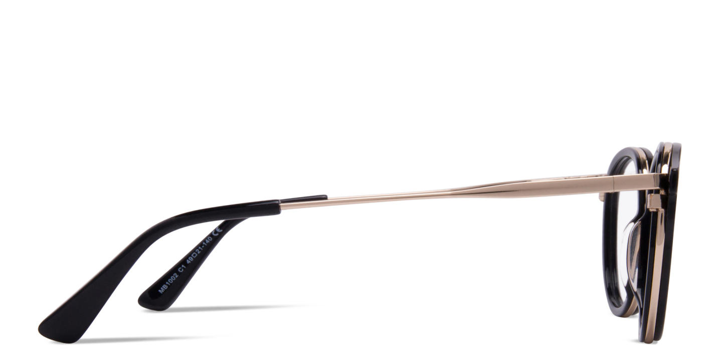 Zhantai Unisex Round Eyeglasses in Black – Product Photo 3