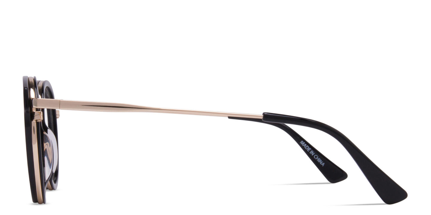 Zhantai Round Eyeglasses in Black – Product Photo 2