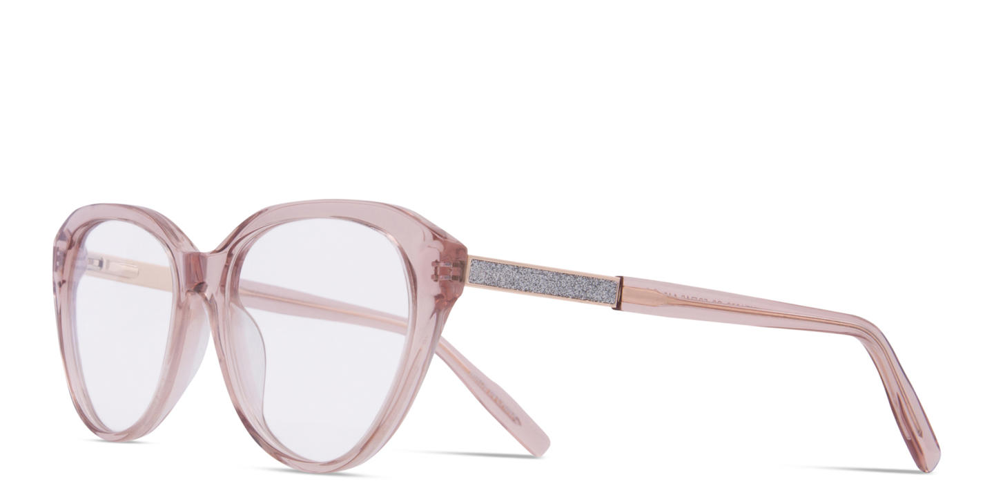 Zhantai Cat-Eye Eyeglasses in Transparent Pink – Product Photo 1