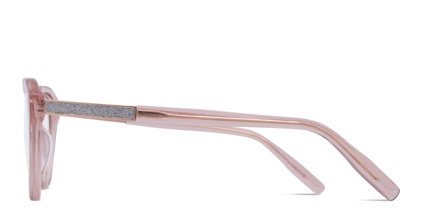 Zhantai Cat-Eye Eyeglasses in Transparent Pink – Product Photo 2