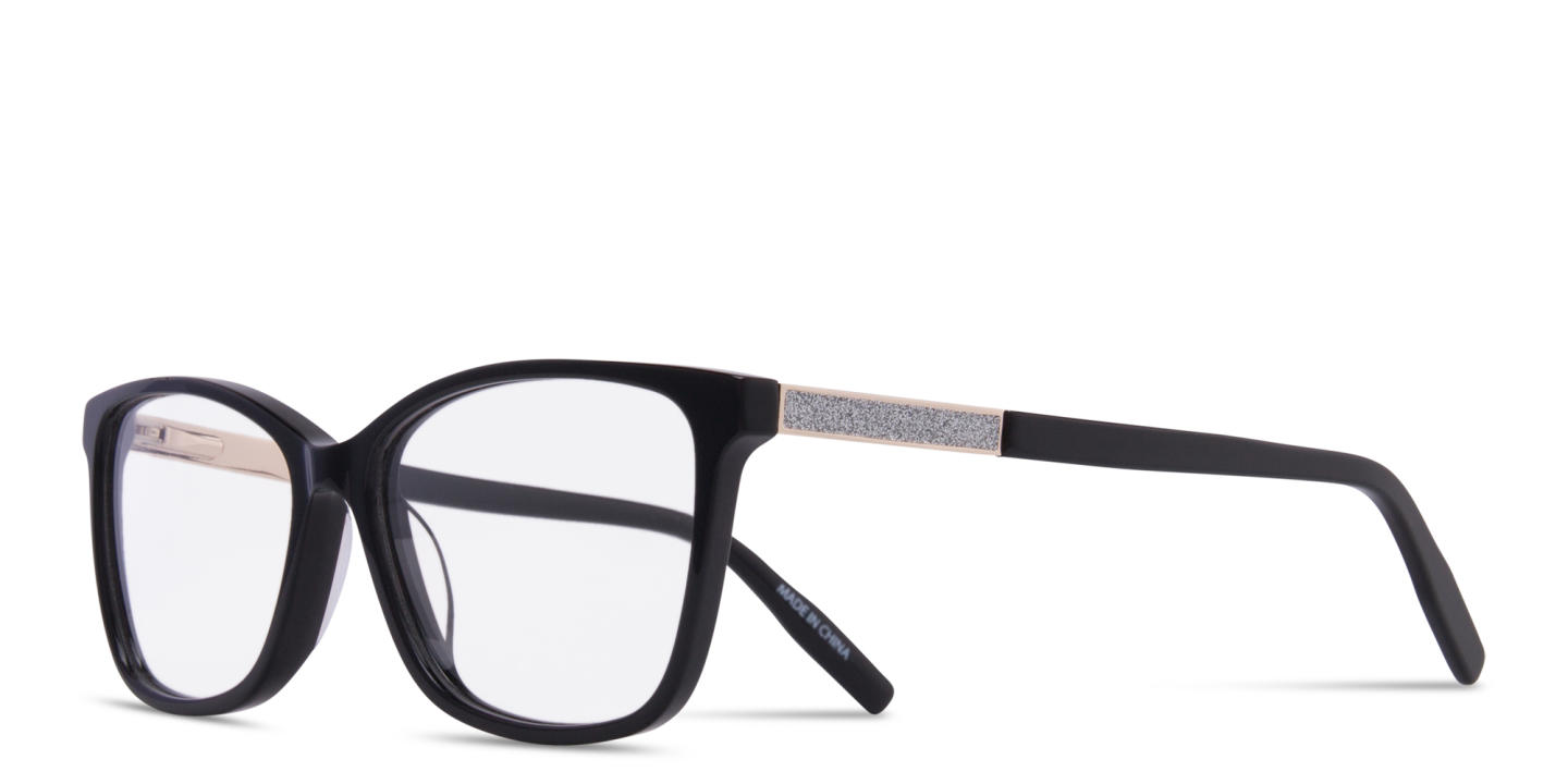 Shop Zhantai Rectangle Eyeglasses in Black online.