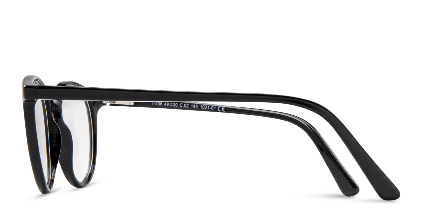 DRM THEMA Unisex Round Eyeglasses in Black – Product Photo 2