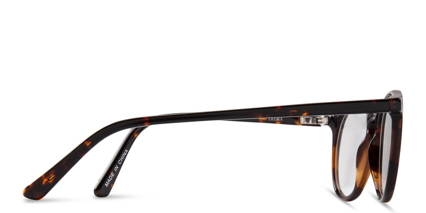 DRM THEMA Unisex Round Eyeglasses in Havana – Product Photo 3