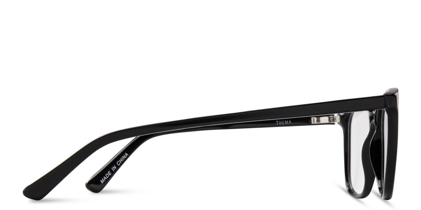 Shop DRM THEMA Unisex Square Eyeglasses in Black online.