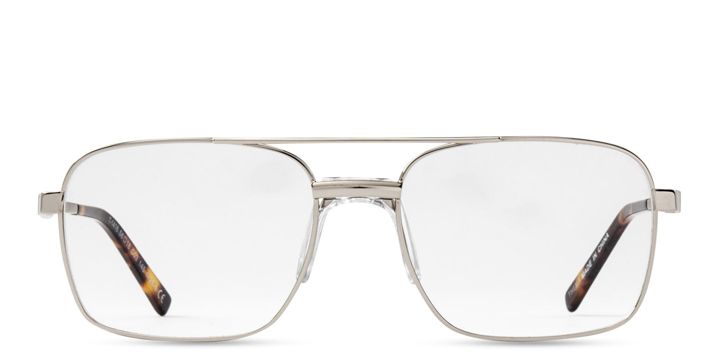 DRM THEMA Wide Square Eyeglasses in Silver – Product Photo 0